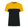 UNISEX ECO-FRIENDLY SHORT SLEEVE TWO-TONE T-SHIRT (XL, Black/Yellow)