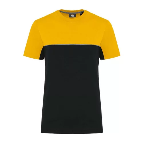 UNISEX ECO-FRIENDLY SHORT SLEEVE TWO-TONE T-SHIRT (XL, Black/Yellow)
