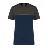 UNISEX ECO-FRIENDLY SHORT SLEEVE TWO-TONE T-SHIRT (2XL, Navy/Dark Grey)