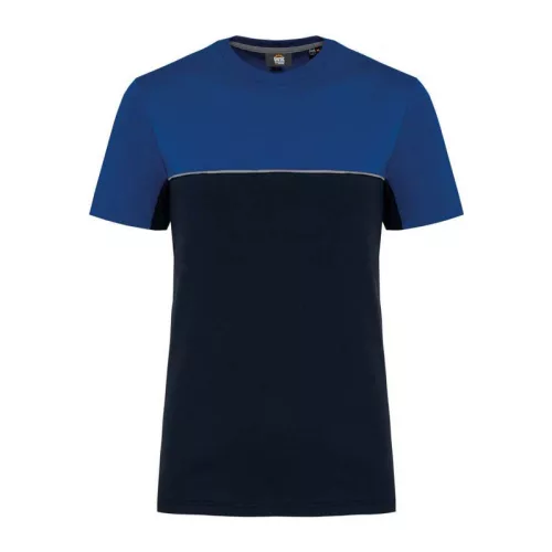 UNISEX ECO-FRIENDLY SHORT SLEEVE TWO-TONE T-SHIRT (4XL, Navy/Royal Blue)