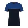 UNISEX ECO-FRIENDLY SHORT SLEEVE TWO-TONE T-SHIRT (L, Navy/Royal Blue)