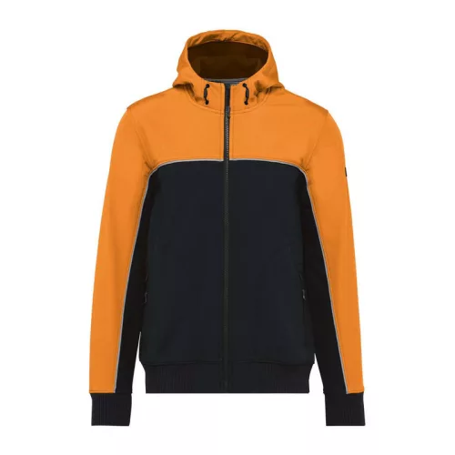 UNISEX 3-LAYER TWO-TONE BIONIC SOFTSHELL JACKET (S, Black/Orange)