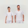 UNISEX SHORT SLEEVE COTTON TUNIC (4XL, White)