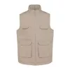 UNISEX PADDED MULTI-POCKET POLYCOTTON VEST (S, Beige)