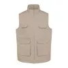 UNISEX PADDED MULTI-POCKET POLYCOTTON VEST (S, Beige)