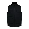 UNISEX PADDED MULTI-POCKET POLYCOTTON VEST (S, Deep Black)