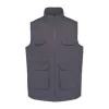 UNISEX PADDED MULTI-POCKET POLYCOTTON VEST (L, Convoy Grey)