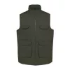 UNISEX PADDED MULTI-POCKET POLYCOTTON VEST (M, Dark Khaki)