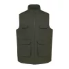 UNISEX PADDED MULTI-POCKET POLYCOTTON VEST (XL, Dark Khaki)