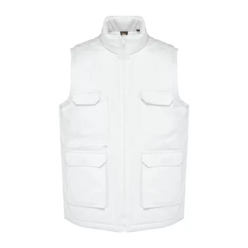 UNISEX PADDED MULTI-POCKET POLYCOTTON VEST (3XL, White)