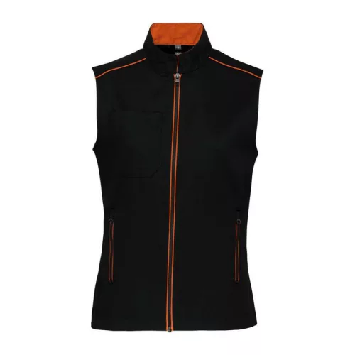 LADIES' DAYTODAY GILET (L, Black/Orange)
