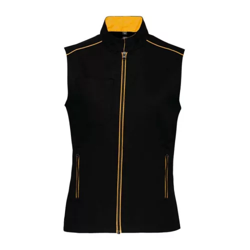 LADIES' DAYTODAY GILET (L, Black/Yellow)
