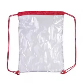 Átlátszó PVC tornazsák (piros)