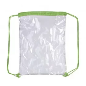 Átlátszó PVC tornazsák (zöld)
