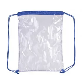 Átlátszó PVC tornazsák (kék)
