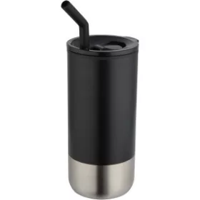   Grayson hőszigetelt pohár szívószállal, 480 ml (8 x 16,8 x 8 x d: 7,, fekete)