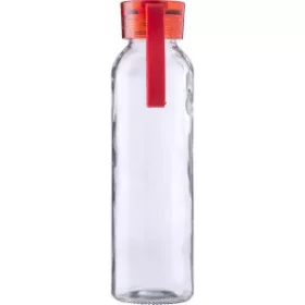Üveg vizespalack (23cm d6.3cm, piros)