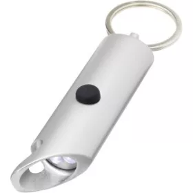   Flare LED lámpa és üvegnyitó kulcstartó (8,5 x d: 2,1 cm, ezüst)