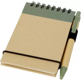 Zuse újrahasznosított spirálnotesz tollal (zöld)