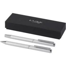   Lucetto újraalumínium golyóstoll és rollerball tollkészlet (14 x d: 10 cm, ezüst)