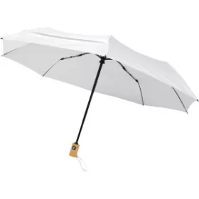 RPET összecsukható esernyő (30 x d: 119 cm, fehér)