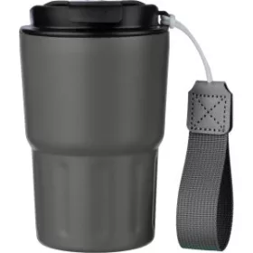   Duplafalú bögre, rozsdamentes acél, 320 ml (14.5cm x 8.8, szürke)