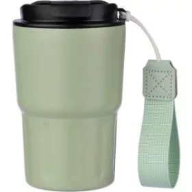   Duplafalú bögre, rozsdamentes acél, 320 ml (14.5cm x 8.8, zöld)