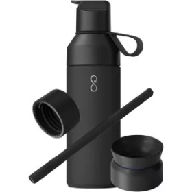   Ocean Bottle többféle kupakkal, 500 ml (23,3 x d: 6,8 cm, fekete)