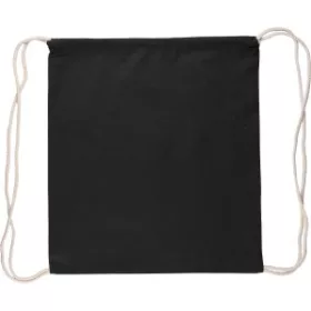 Oeko-Tex pamut tornazsák, 140 g/m2 (fekete)