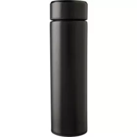   Duplafalú, rozsdamentes acél kulacs, 425 ml (6.3x6.3x22.7, d:6.3c, fekete)