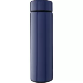   Duplafalú, rozsdamentes acél kulacs, 425 ml (6.3x6.3x22.7, d:6.3c, kék)