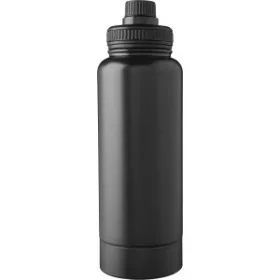   Rozsdamentes acél duplafalú palack, 1000 ml (28.4, d:9cm, fekete)