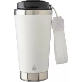 Újraacél duplafalú bögre, 500 ml (9x9x18, d:9cm, fehér)