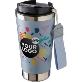 Újraacél duplafalú bögre, 500 ml (9x9x18, d:9cm, kék)