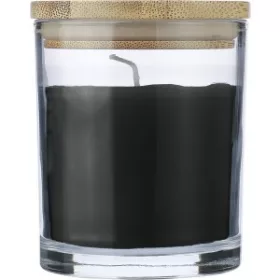 Illatgyertya üveg tartóban (8.5, d:7cm, fekete)