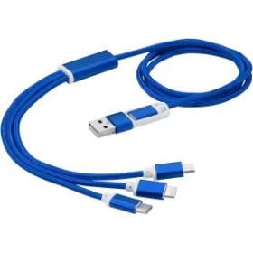   Versatile 3in1 töltőkábel dupla bemenettel (100 x d: 4 cm, kék)