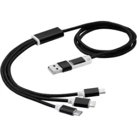   Versatile 3in1 töltőkábel dupla bemenettel (100 x d: 4 cm, fekete)