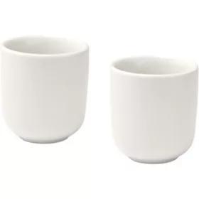 Male kerámia kávéscsésze szett, 2 db, 90 ml (fehér)