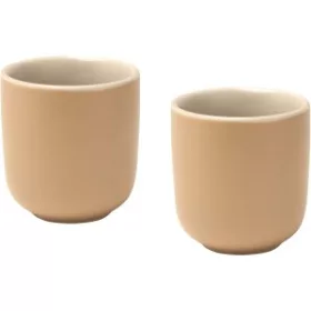Male kerámia kávéscsésze szett, 2 db, 90 ml (bézs)