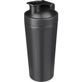   Újraacél sportpalack és shaker, szimplafalú, 750 ml (23, d:8cm, fekete)