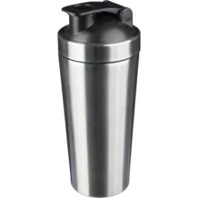   Újraacél sportpalack és shaker, szimplafalú, 750 ml (23, d:8cm, ezüst)