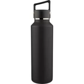   Duplafalú újraacél palack, 600 ml (7.4x27, d:7.4cm, fekete)