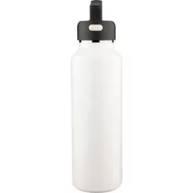   Duplafalú újraacél palack, 600 ml (7.4x27, d:7.4cm, fehér)