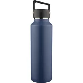 Duplafalú újraacél palack, 600 ml (7.4x27, d:7.4cm, kék)
