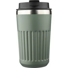   Duplafalú újraacél utazópohár, 400 ml (15.6, d:8.7cm, zöld)