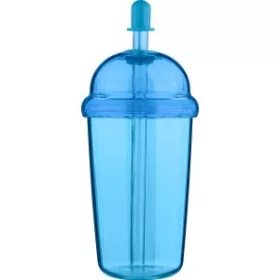   Szívószálas útipohár, 500 ml (22cm, d:9cm, világoskék)
