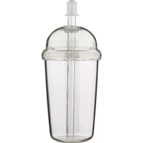 Szívószálas útipohár, 500 ml (22cm, d:9cm, átlátszó)