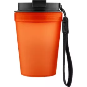 Útipohár, áttetsző, 350 ml (14cm, d:8.8cm, narancs)