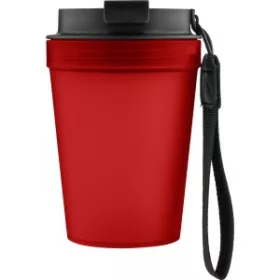 Útipohár, áttetsző, 350 ml (14cm, d:8.8cm, piros)