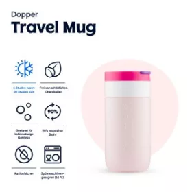 Dopper útibögre, 300 ml (15cm, d:7cm, pink)